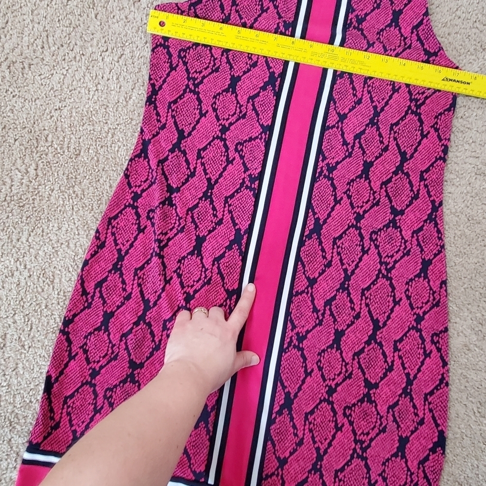 NWT~ Michael Kors Pink Navy Python Snake Print Sh… - image 14